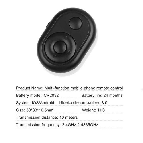 Remote Shutter Clicker Wireless Bluetooth Selfie Button D6X7 Black B2M3 - Afbeelding 12 van 12