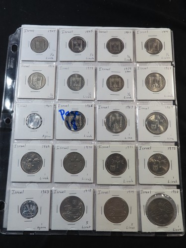 Collezione monete G10 Israele metà 1900 ENORME gruppo misto lotto 143 pezzi - Foto 5 di 8