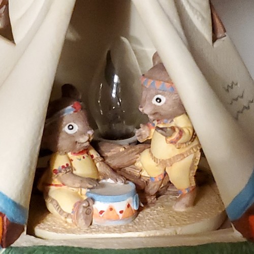 Vintage 1991 Enesco "Friends of the Feather" Indianer Tipi Tipi Nachtlicht - Bild 12 von 12