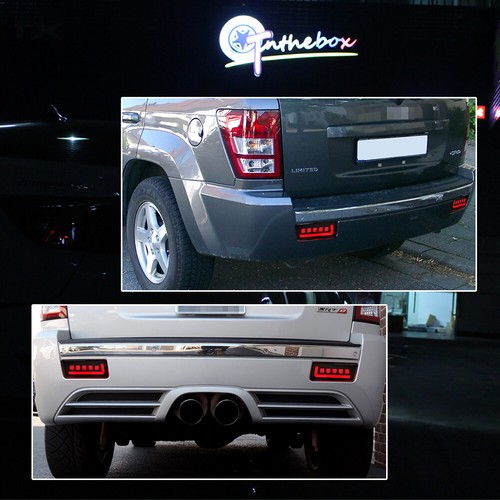 Smoked Lens LED Bumper Reflector Rear Lights kit For 2005-10 Jeep Grand Cherokee - Picture 10 of 11