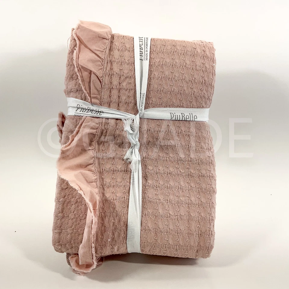 Colcha PiuBelle Portugal KING 100% Algodón Texturizada Rosa Nueva Foto 3 de 4