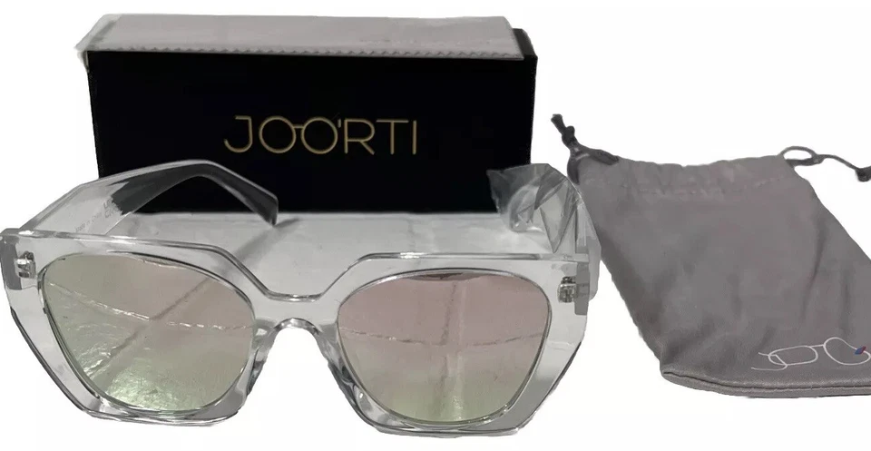 Gafas de sol rosa montura transparente nuevas lentes espejadas polarizadas unisex Preppy Y2K Foto 2 de 2