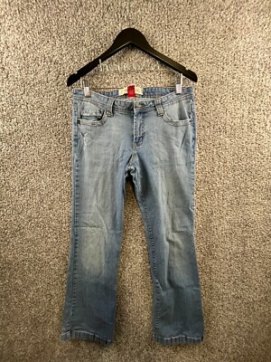 Mossimo Denim Junior's Size 11 Blue Denim Straight Leg Jeans Stretch 