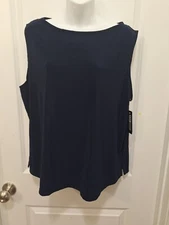 NWT Sleeveless Navy Top by I.N. Studio Woman Size 2X