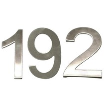 Stick-On House Numbers - No 192 - Stainless Steel - 10cm - Door, Fence, Gate