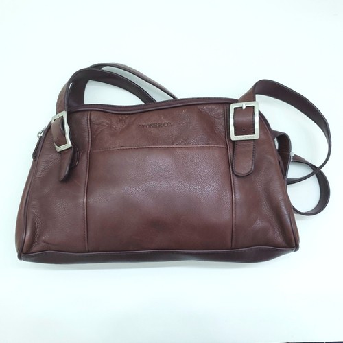 Stone & Co Purse Bag Genuine Leather Adjustable Shoulder Strap Brown