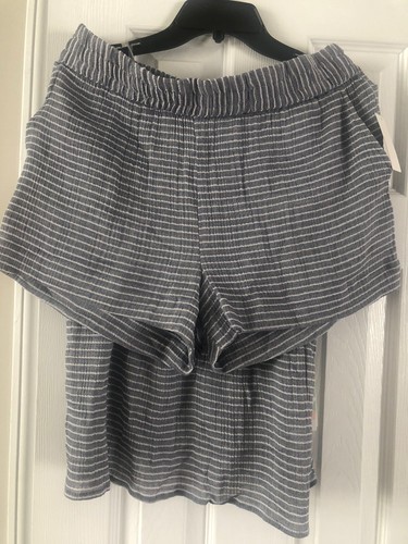 Shimera Women Stripe Top Bottom Short Shorts Sleep Beach Casual Grey Large $50 - Picture 3 of 5