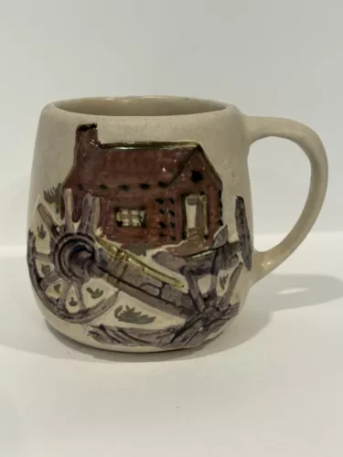 Pottery Coffee Mug Vintage CHATHAM POTTERS HANDPAINTED LITTLE HOUSE ON PRAIRIE