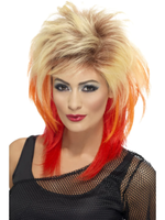 Blonde Und Rote 80Er Jahre Mullet PerüCke Erwachsene KostüM ZubehöR Neu