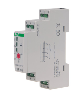 F&F CZF-312 Phasenüberwachungsrelais 3 × 400 V + N 1×NO + 1×NC Schütz Relais 