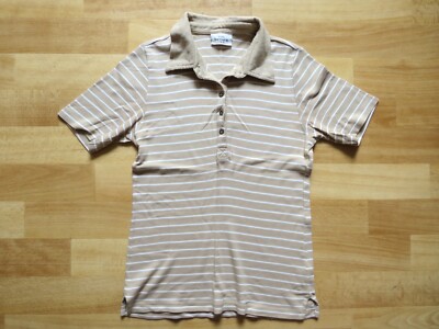 GINA BENOTTI  Damen Shirt Gr. S Poloshirt T-Shirt Kurzarm beige gestreift