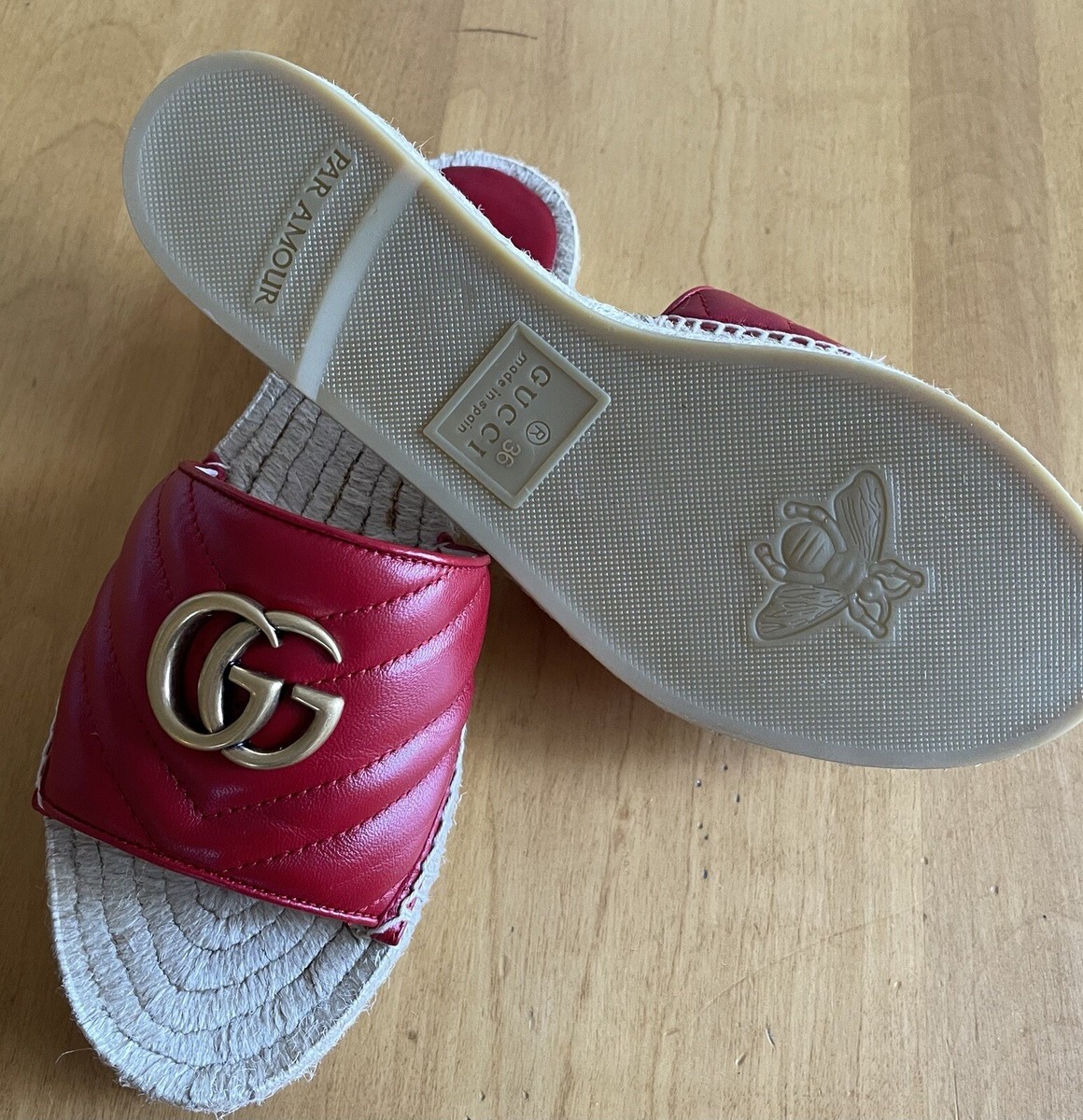 【GUCCI】Marmont Slide Sandals ラムスキン スライドサンダル Gucci Marmont Embellished GG Double Strap Slide Sandals