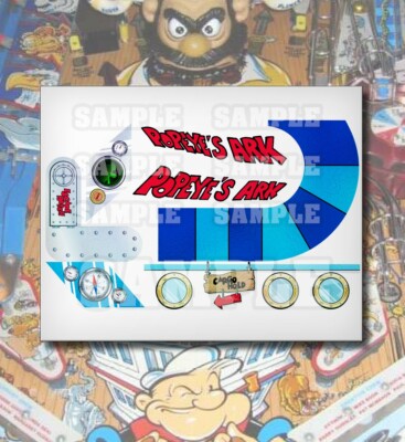 Popeye Saves the Earth Pinball Playfield Decal Mod & Rare/Hard to Find Repros!!