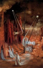 Remedios Varo Signed Oil Painting on Canvas 16x24 in Surrealism ..