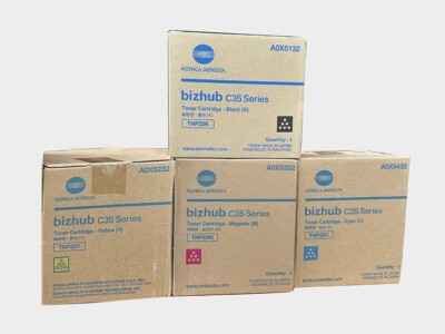 4 OEM  Toner Set CMYK,..TNP22 fits Konica Minolta C35,C35P