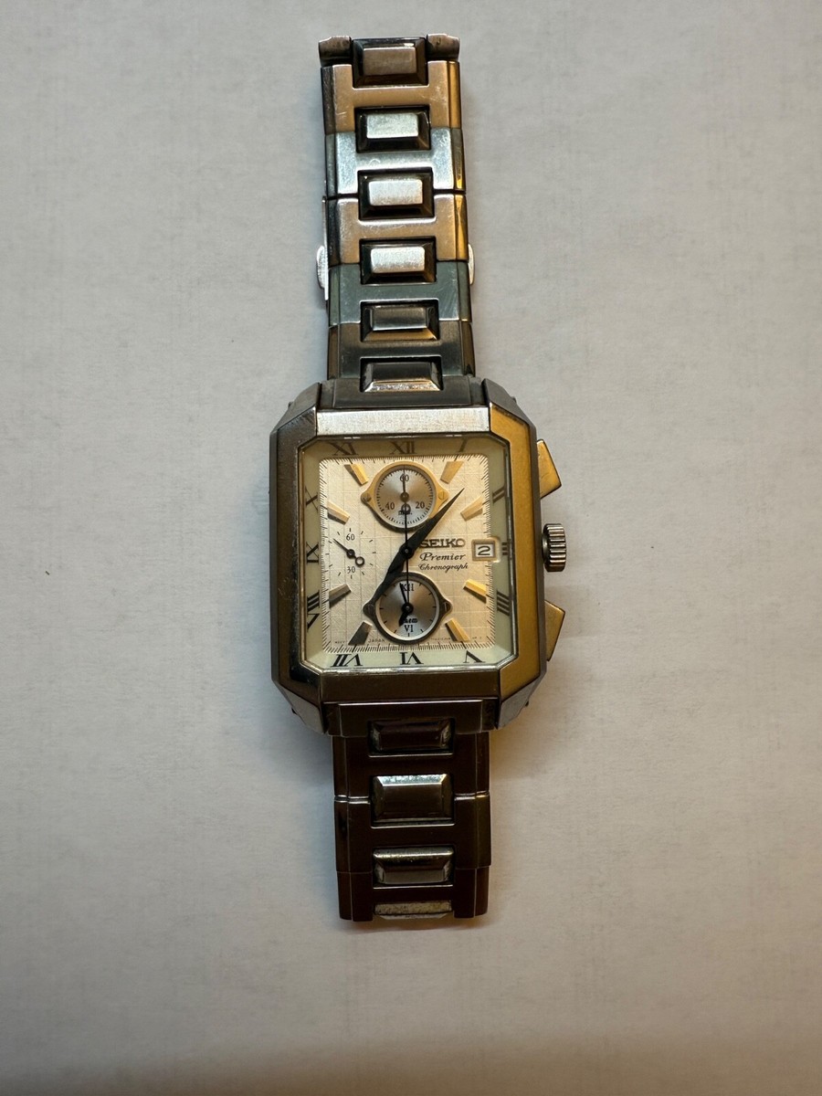 Seiko Premier Chronograph Quartz Watch 7T62-0GE0 | eBay UK