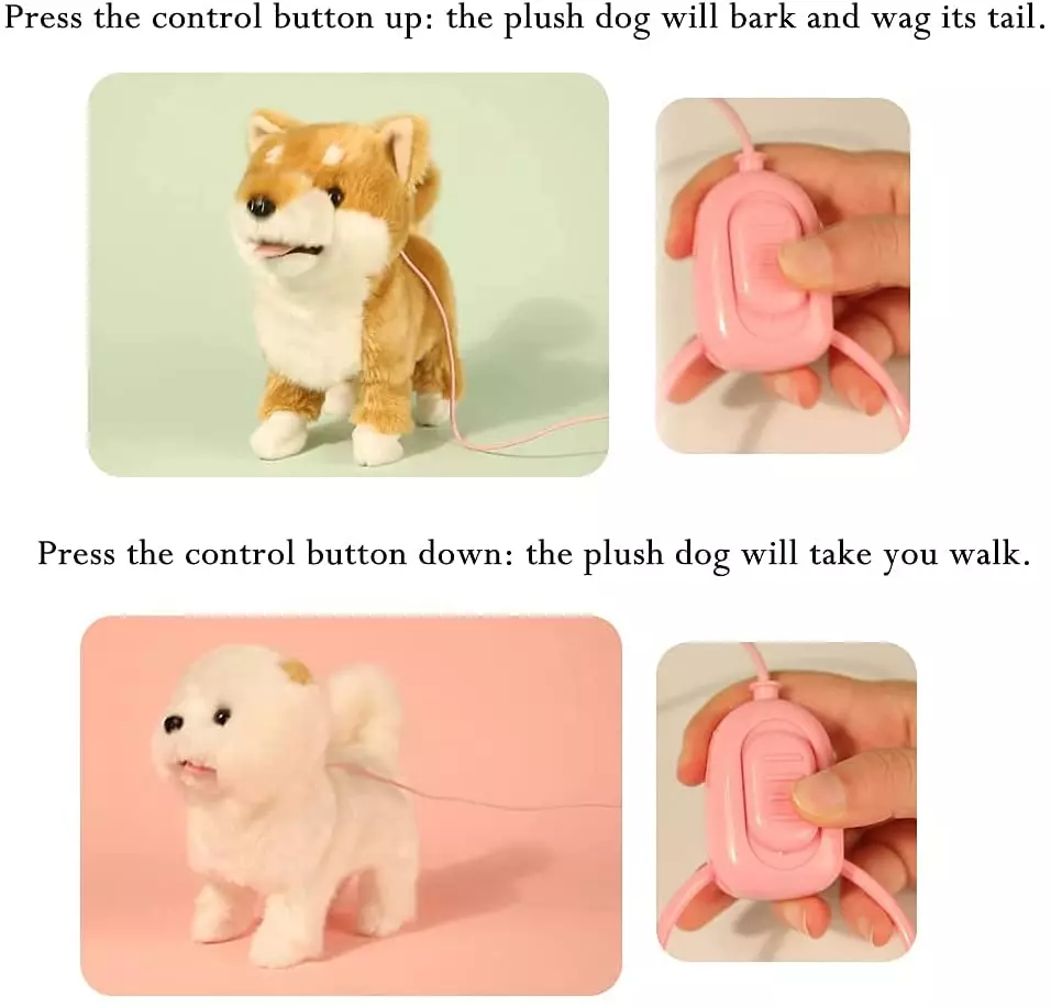 Cute Toy Dog Walk Dog Toys Intelligent Pet Barking Wagging Tail