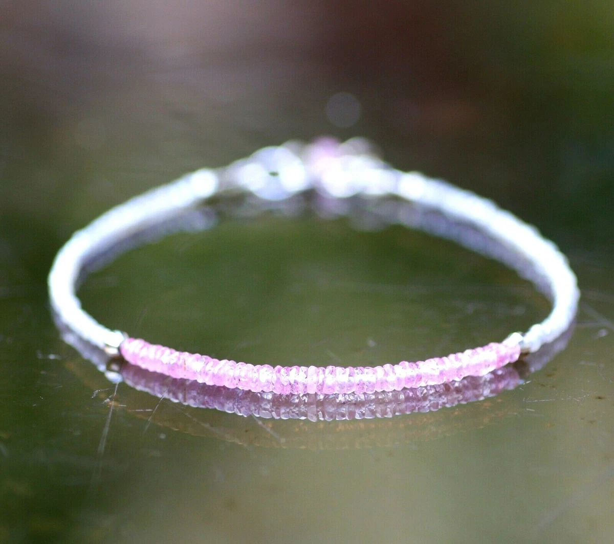 Pink sapphire on sale bracelet white gold