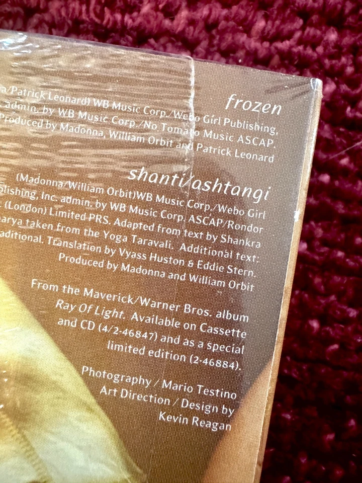 MADONNA STILL SEALED FROZEN CASSETTE SINGLE TAPE PROMO HYPE STICKER RAY OF LIGHT - Image 3 of 4