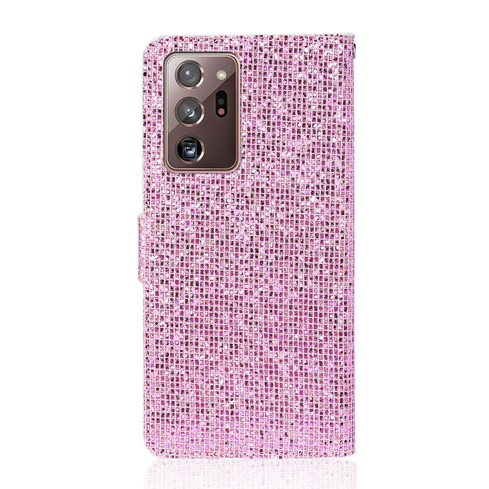 Funda tipo billetera de cuero brillante para tarjetas para Samsung Note 20 S25 Ultra S23 S22+ Foto 3 de 4