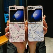 For Samsung Galaxy Z Flip 5 4 3 Cute Girl,s Glitter Bling Butterfly Case Cover