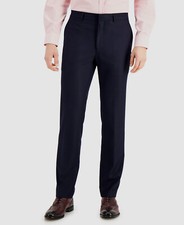 125 Kenneth Cole Reaction Men's Blue Stretch Slim-Fit Dress Pants Size 29W