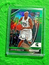 CASSIUS WINSTON GREEN PRIZM ROOKIE CARD JERSEY #5 MICHIGAN STATE RC WIZARDS 2020