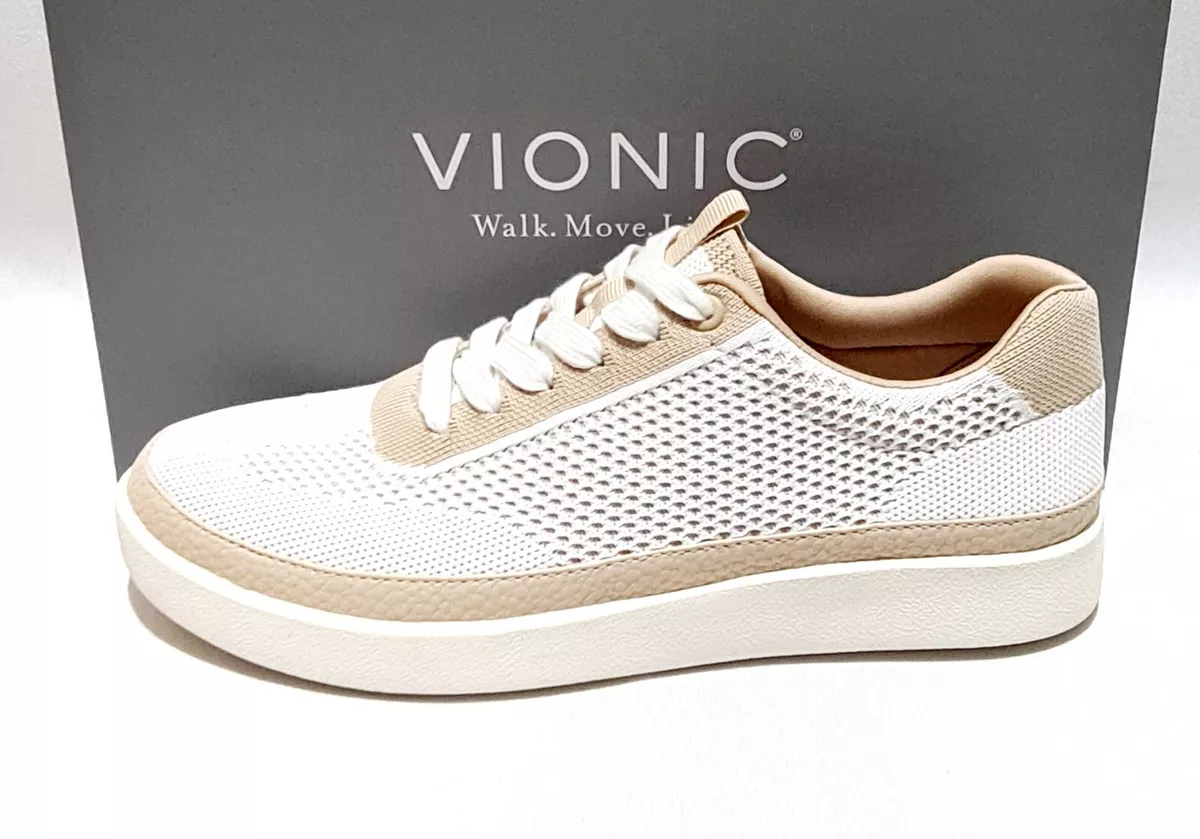 VIONIC GALIA ORTHOTIC TRAINER CAUAL SHOES RRP 120 BREATHABLE WHITE KNIT WOMENS