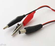 100sets 100cm/3.3ft 5.5x2.1mm DC Male Plug to Dual Alligator Clip DC Power Cable