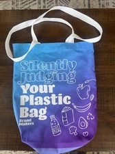 Reusable Canvas Grocery Bag " Silently Judging Your Plastic Bag" Brand Makers