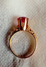 ANTIQUE OSTBY BARTON MALTESE CROSS 10K FILIGREE YELLOW GOLD RUBY RING SZ 6 OB