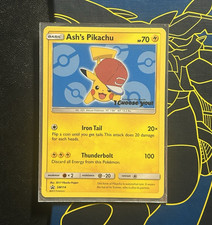 NM Ash’s Pikachu SM114 Promo Cards 2017 Black Star Promo