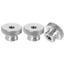 Knurled Thumb Nuts, 3Pcs M5 Stainless Steel Knobs Fasteners Through Hole Silver