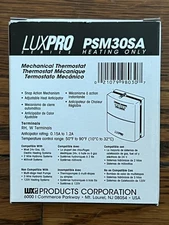 LuxPro Series PSM30SA Thermostat ~ Heating Only New In Box