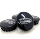 4 Black Cadillac logo Center Caps fit OEM Factory Escalade Wheels 83mm 2015-2026