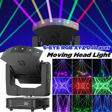 6-Eyes RGB XYZ Dj Laser Light Moving Heads DJ Disco Show Bar DMX Lighting