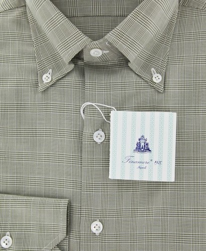 Camicia Verde Oliva Finamore Napoli 15.5/39 - Foto 2 di 4