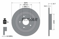 2X Textar 92252603 Bremsscheibe FüR Honda