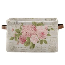 Vintage Floral Flower Blossom Foldable Storage Box Storage Basket Organizer B...