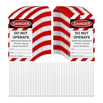 1X(50 Stück Lock-Out Tag Tags Packung ''funktioniert nicht Y5T3)3953