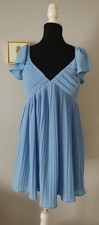 Lulu's Mini Dress Pleated  Color Blue  Medium Super Fresh V Neck  Pre Owned 