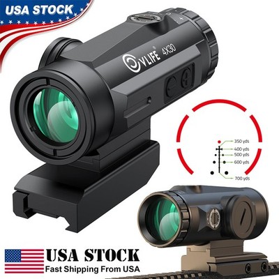 4x30 Compact Prism Scope Sight Optic Red-Illuminated BDC Reticle+Picatinny Mount