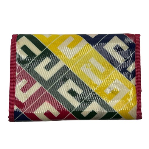 Harajuku Lovers Gwen Stefani Tri Fold Wallet Geometric Pattern Red Yellow Green - Picture 2 of 4