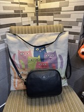 Rowllan Hand Made Black Fin Genuine Leather Shoulder Bag Excellent Condition