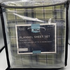 New Olohome Green King Sized Flannel Sheet Set 100 Cotton