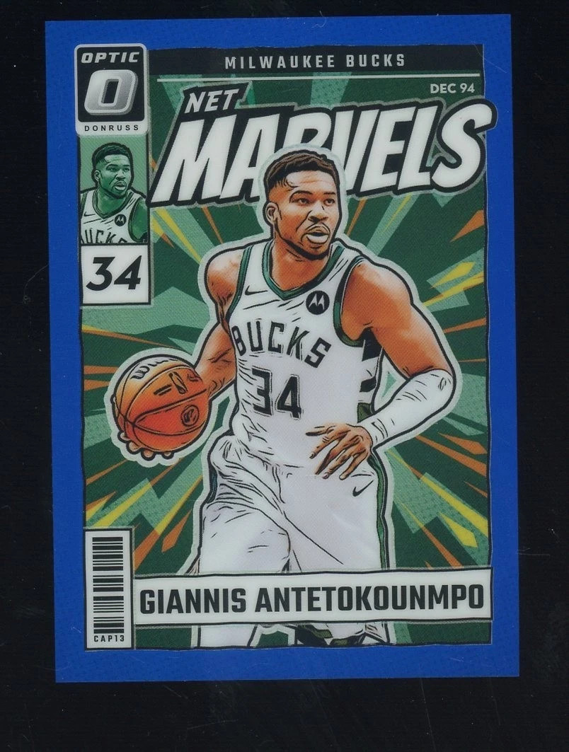 2024-25 Panini Donruss Optic Blue NET MARVELS Giannis Antetokounmpo /49