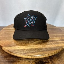 Miami Marlins New Era Youth Hat Black Logo White Strap Back Adjustable Ball Cap