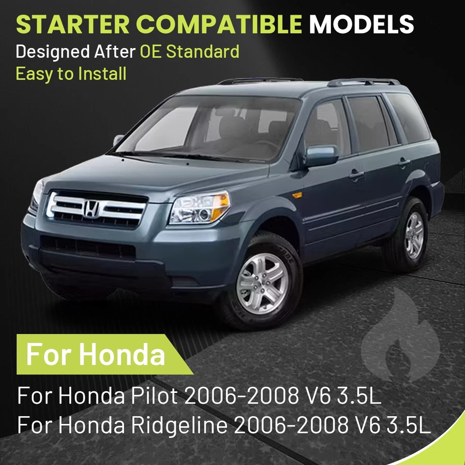 Starter For 06-08 Honda Pilot Ridgeline 2006 2007 2008 V6 3.5L 410-48116 17964 Foto 2 de 4