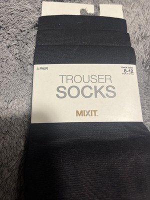 MIXIT Ladies Black Trouser Socks 3 Pairs Size 8-12