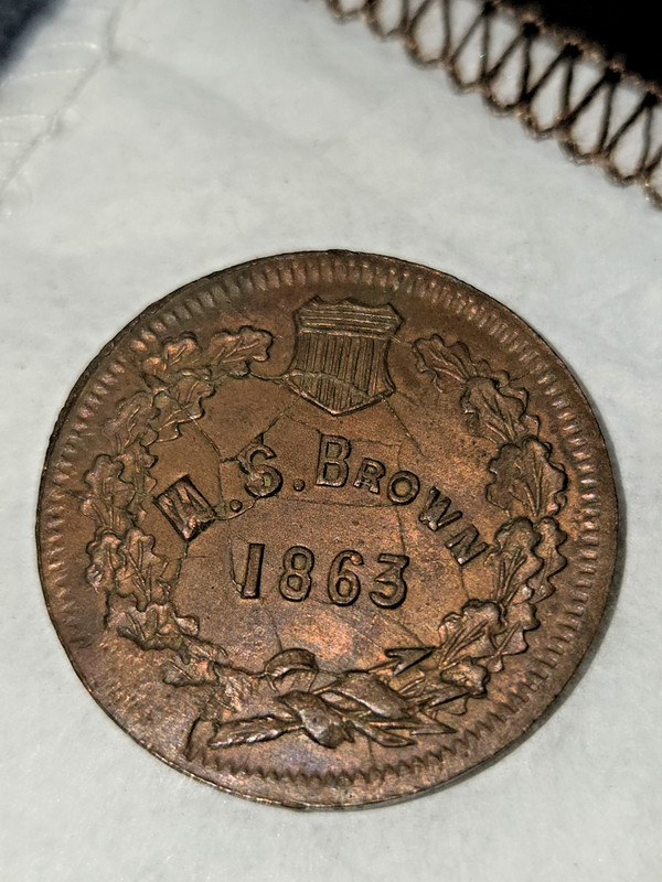 Civil War Storecard New York City N.Y. 630N-4a R-2 Unc M.S.Brown Saloonkeeper